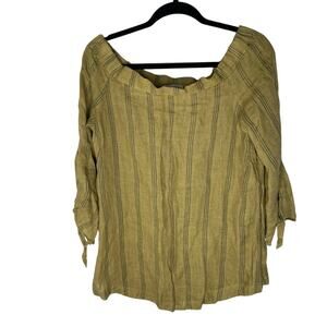 Free People CP Shades 100% Linen Off Shoulder Tunic Top Style 1069 287 Xsmall